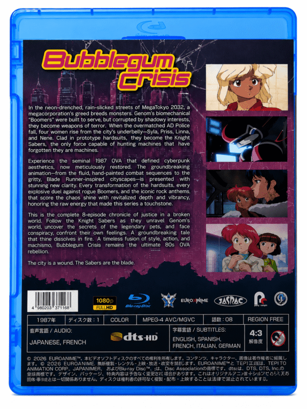 Bubblegum Crisis Blu-ray